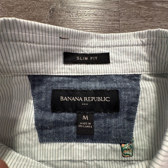 Banana Republic Shirt Mens‎ Medium Button Up Short Sleeve Drink All Over Print - Picture 3 of 8